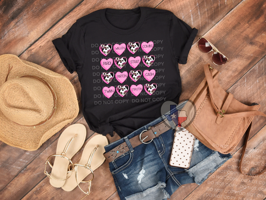 Country Singer Hearts DTF - Texas Transfers and Designs