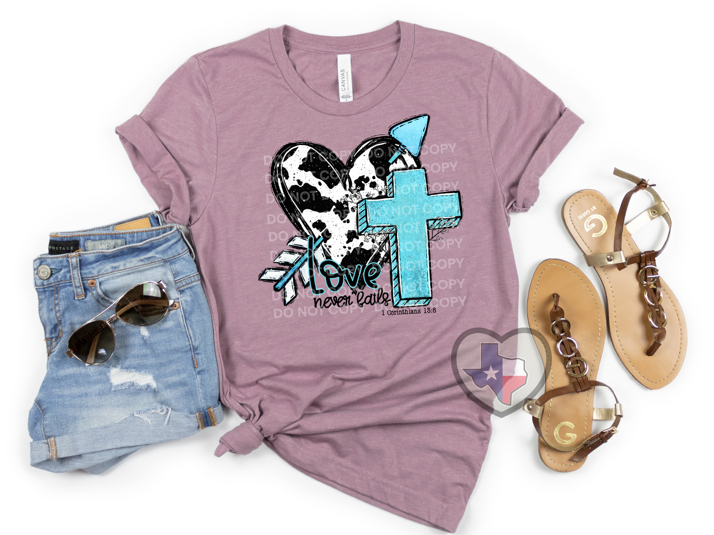 Love Never Fails DTF - Texas Transfers and Designs