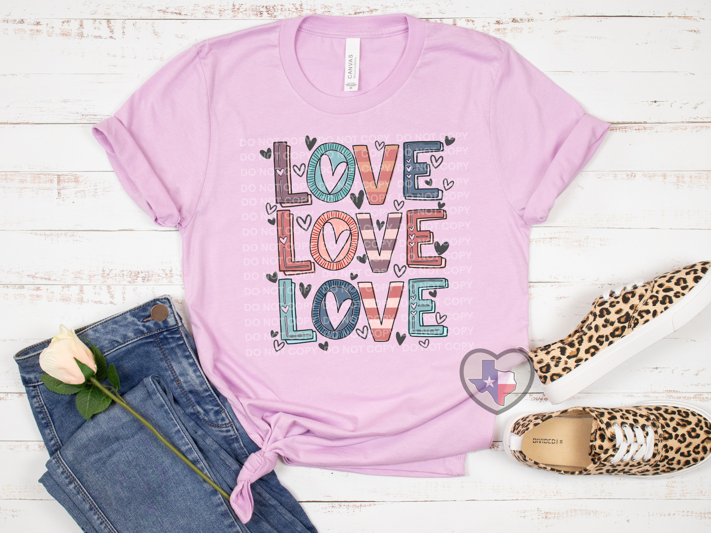 Love Love Love DTF - Texas Transfers and Designs