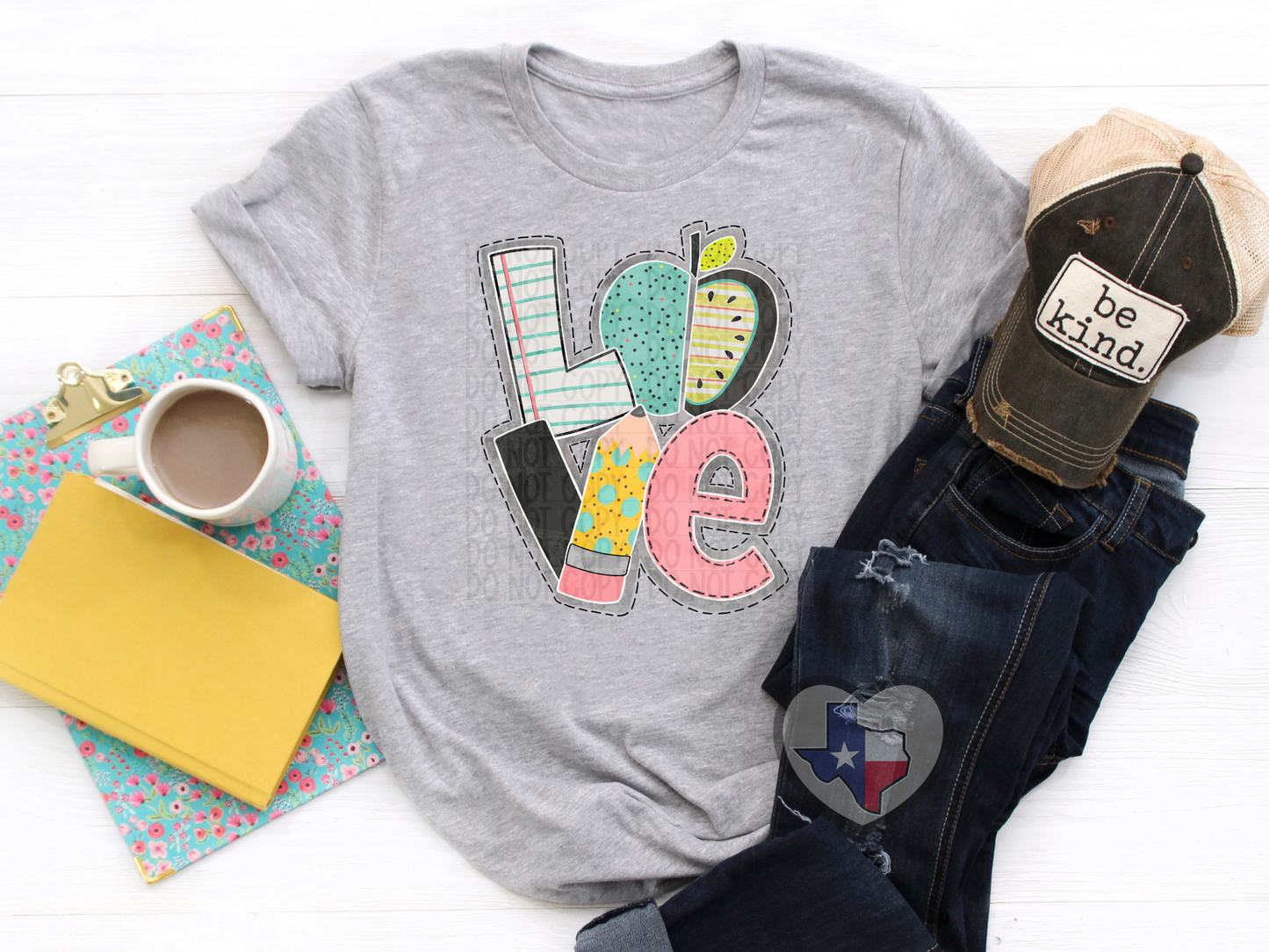 Love School (Apple) DTF - Texas Transfers and Designs