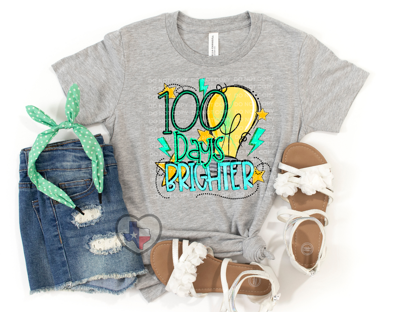 100 Days Brighter (Bulb) DTF - Texas Transfers and Designs