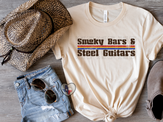 Smoky Bars Steel Guitars DTF - Texas Transfers and Designs