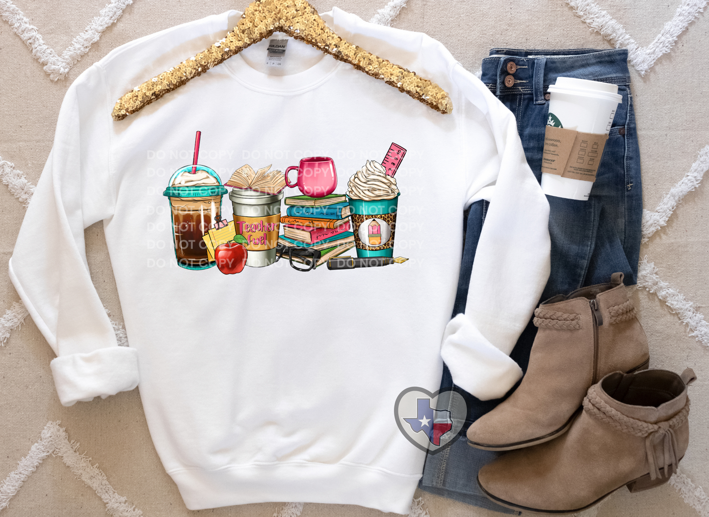 Teacher Coffee DTF - Texas Transfers and Designs