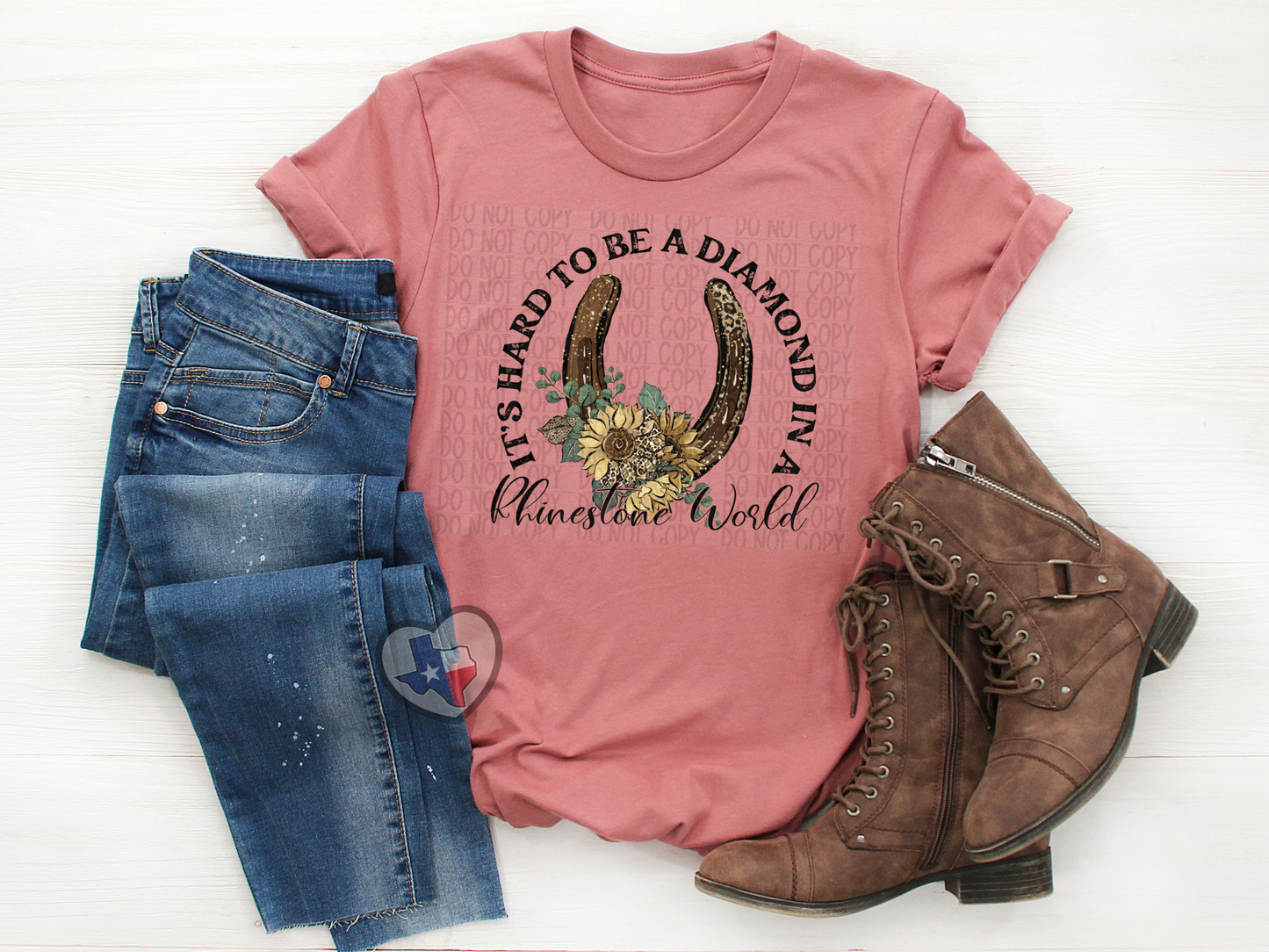 Diamond in a Rhinestone World (Horseshoe) DTF - Texas Transfers and Designs