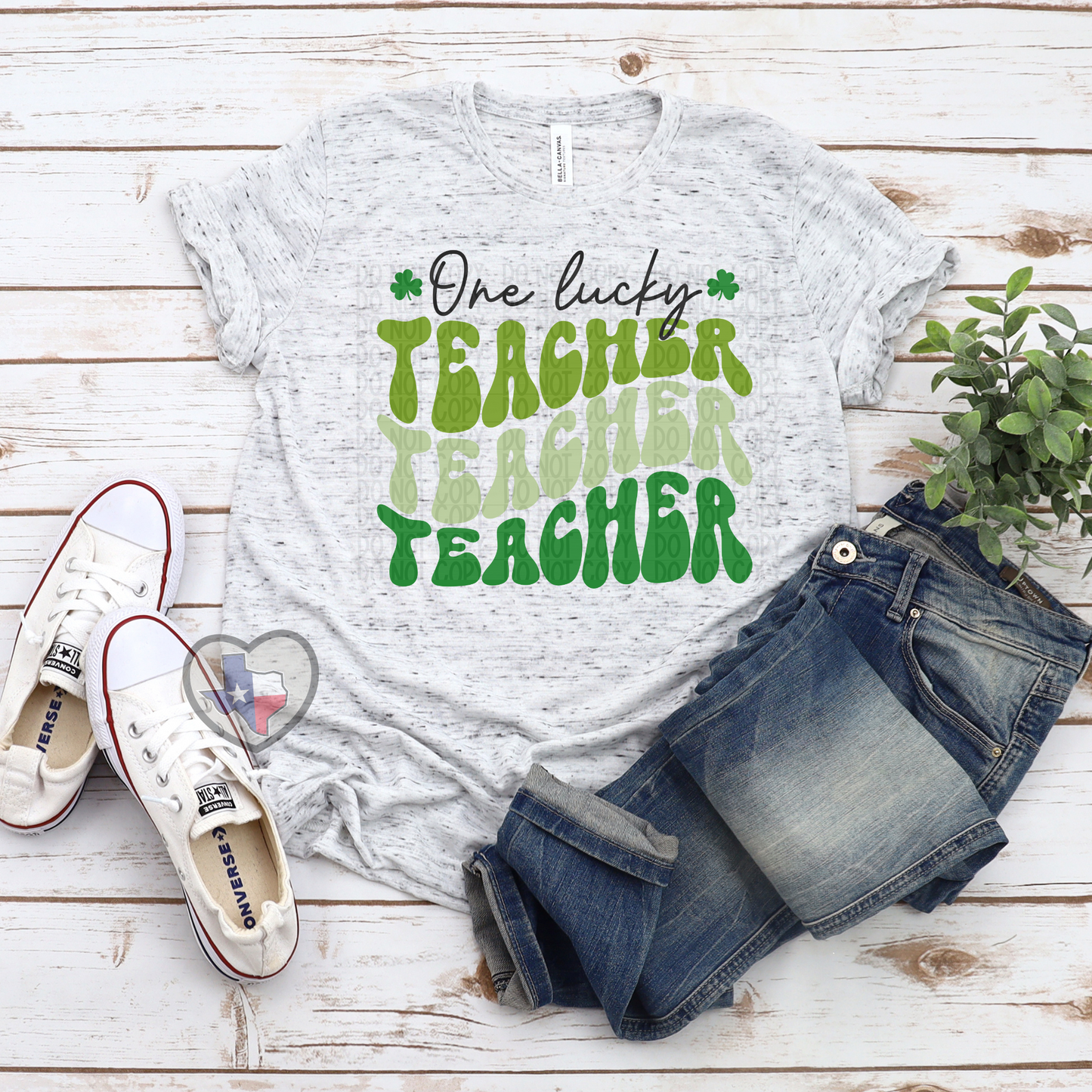 One Lucky Teacher DTF - Texas Transfers and Designs