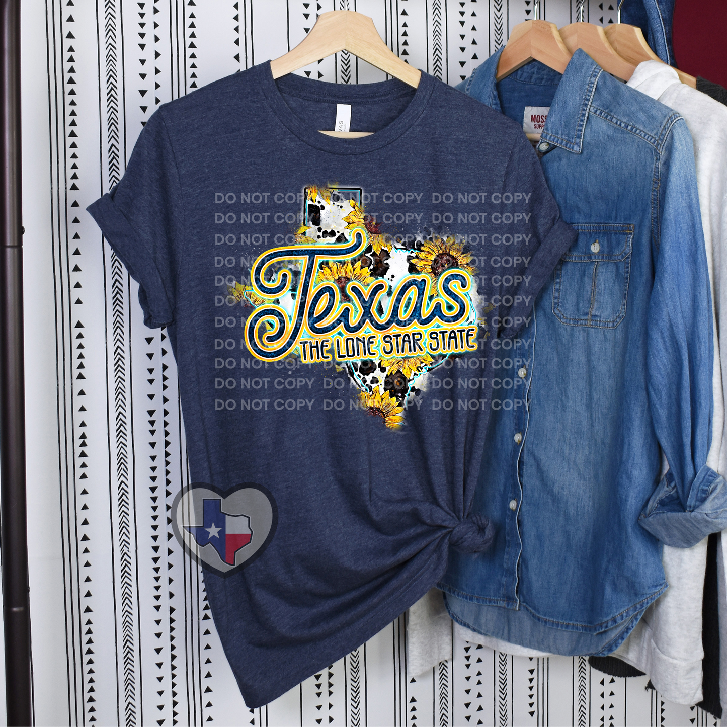 Texas Sunflower Navy DTF - Texas Transfers and Designs