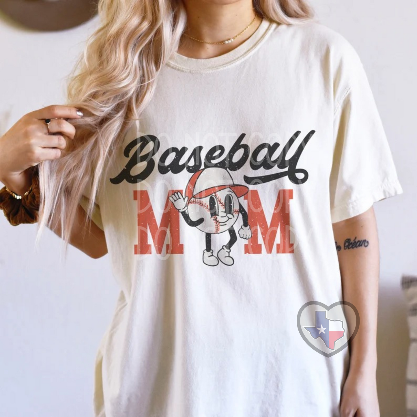 Baseball Mom (Face) DTF - Texas Transfers and Designs