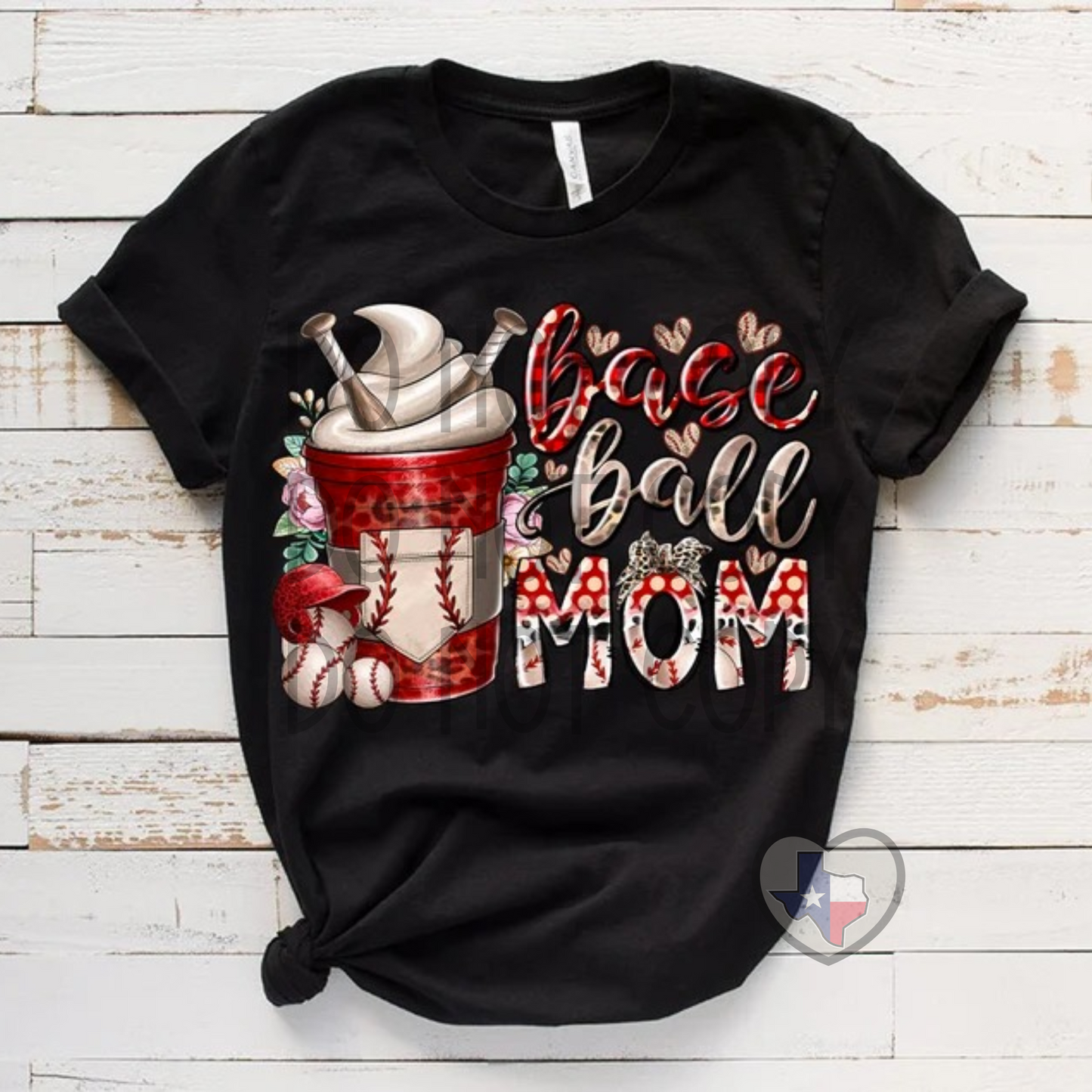Baseball Mom (Coffee) DTF - Texas Transfers and Designs