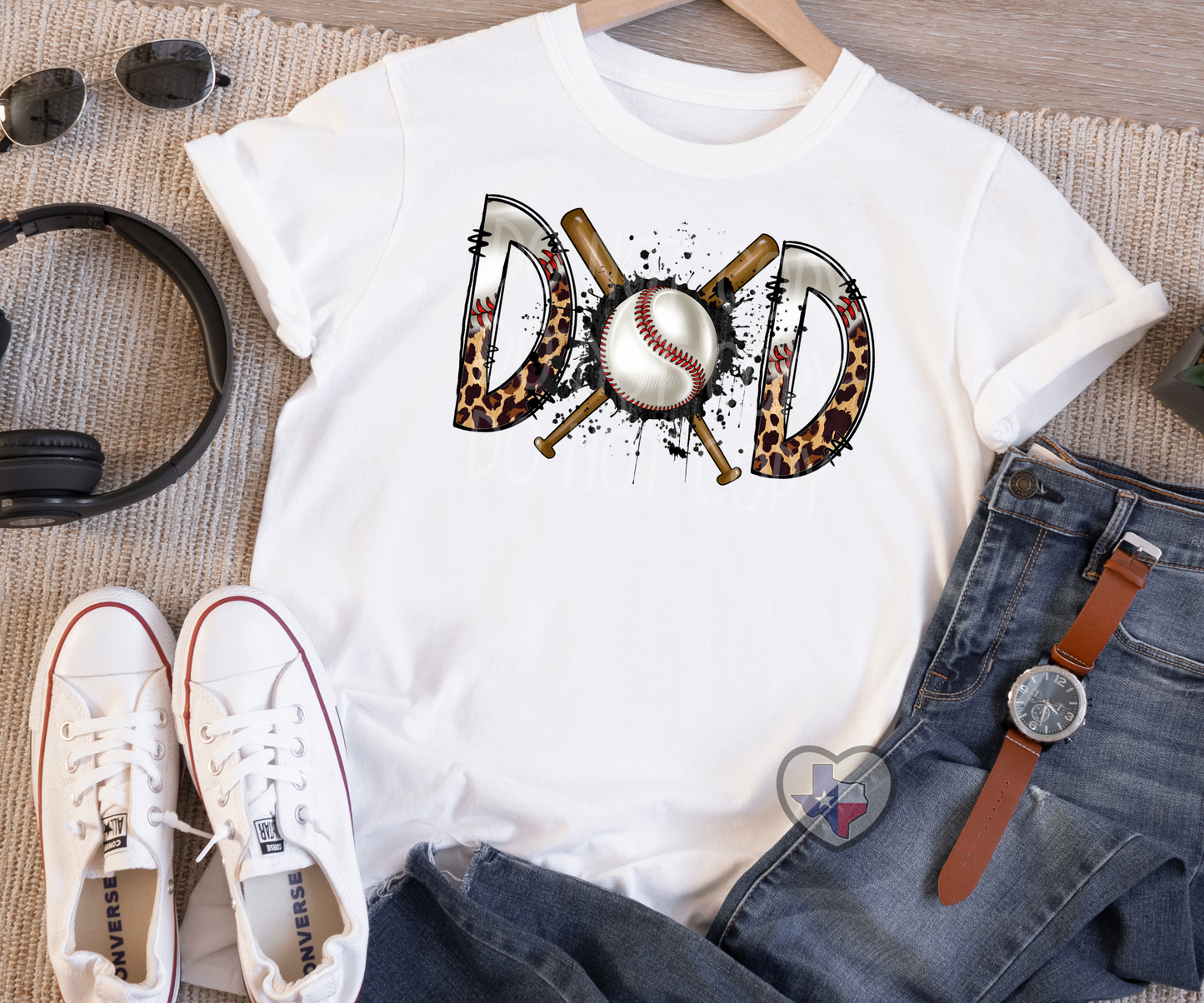 Baseball Dad (Criss Cross Bat) DTF - Texas Transfers and Designs