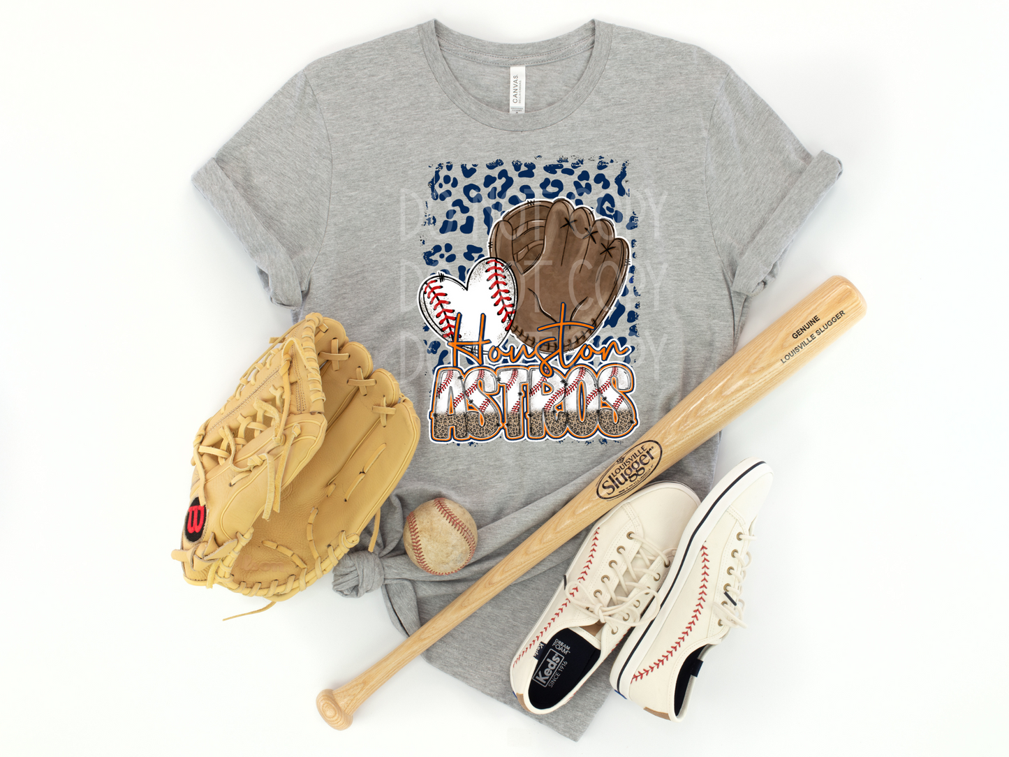 Houston Leopard Heart DTF - Texas Transfers and Designs