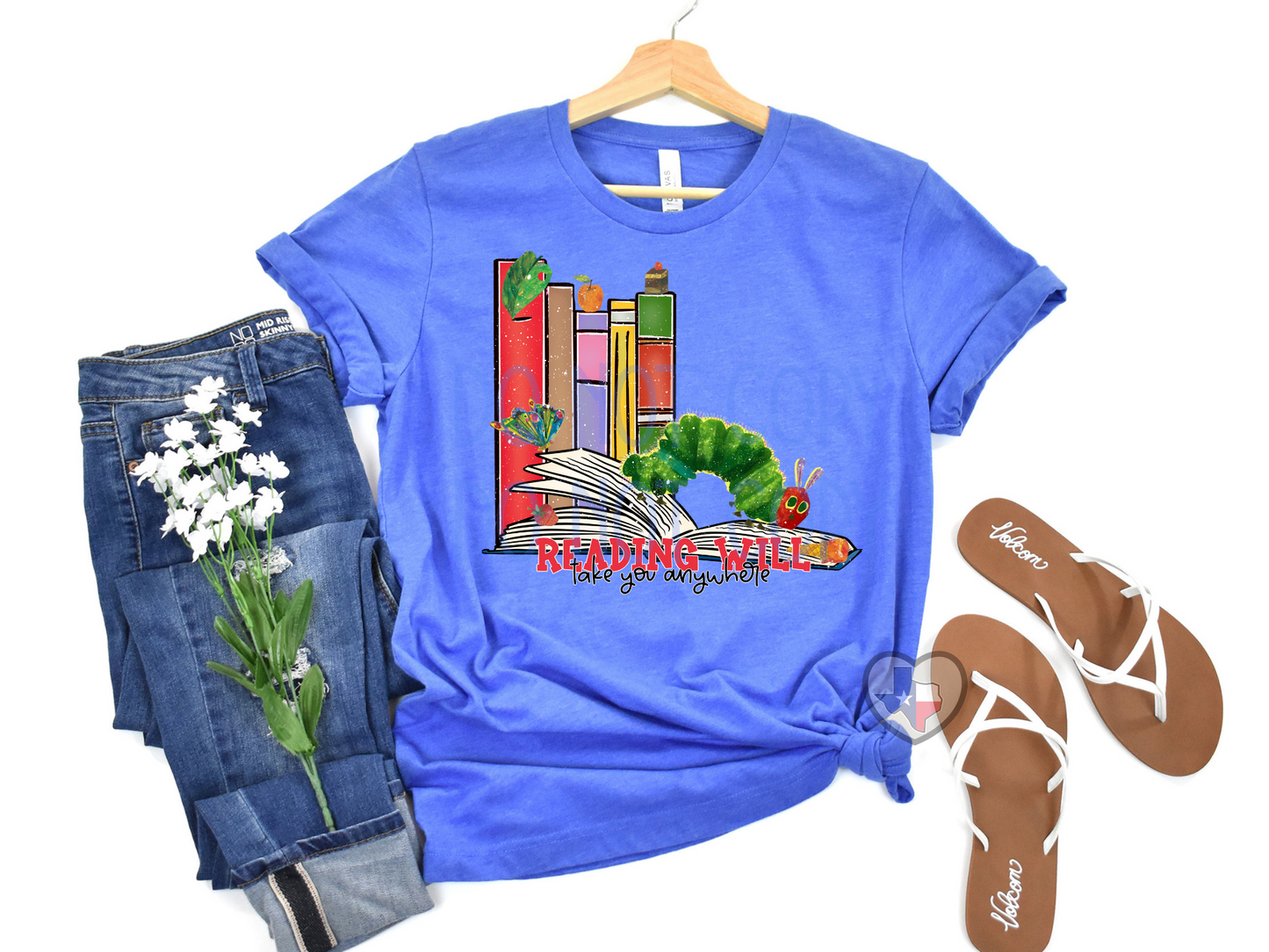 Reading Will Take You Anywhere (Caterpillar) DTF - Texas Transfers and Designs