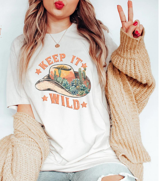 Keep It Wild (Cowboy Hat Cacti)  DTF - Texas Transfers and Designs
