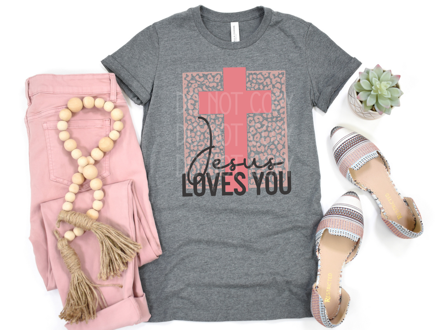 Jesus Loves You (Leopard) DTF - Texas Transfers and Designs