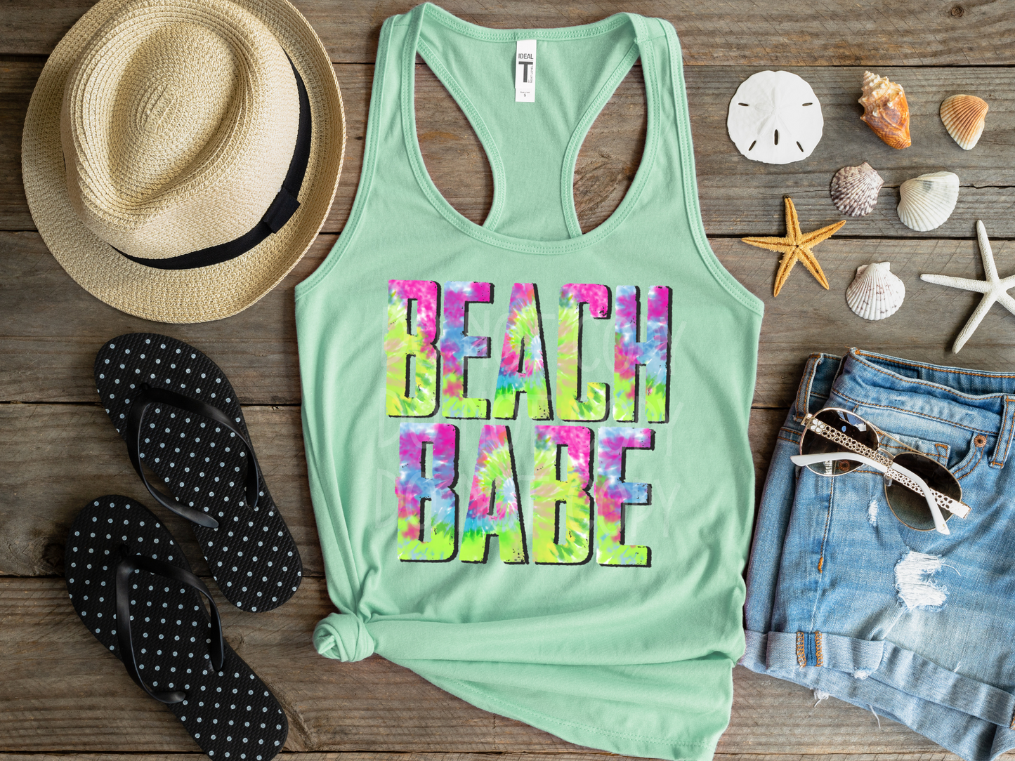 Beach Babe (Tie Dye) DTF - Texas Transfers and Designs