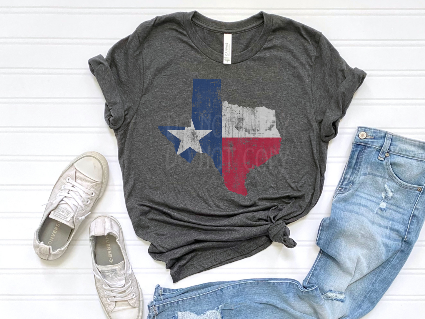 Texas Shape Flag Distressed DTF - Texas Transfers and Designs