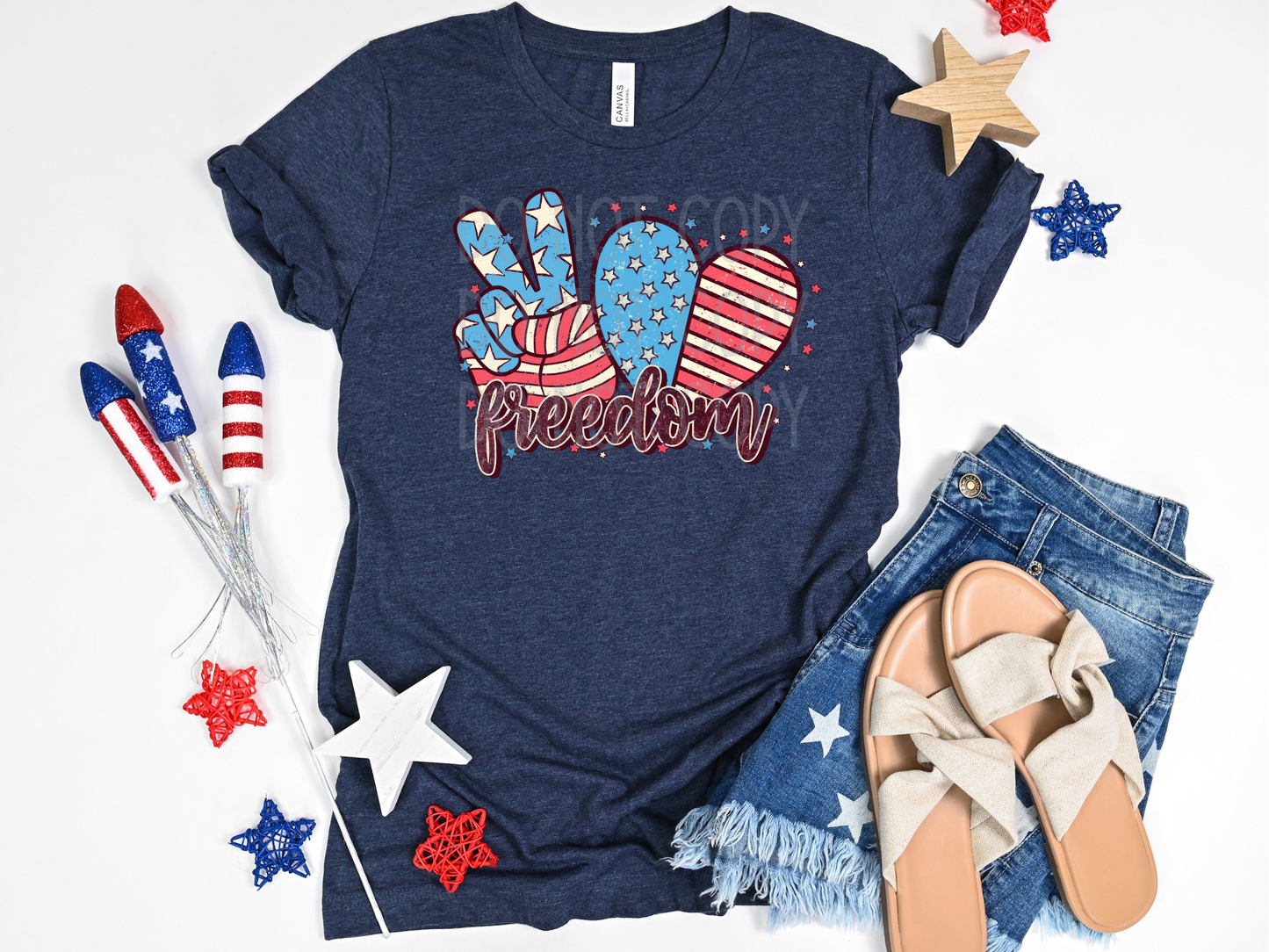 Peace Love Freedom DTF - Texas Transfers and Designs