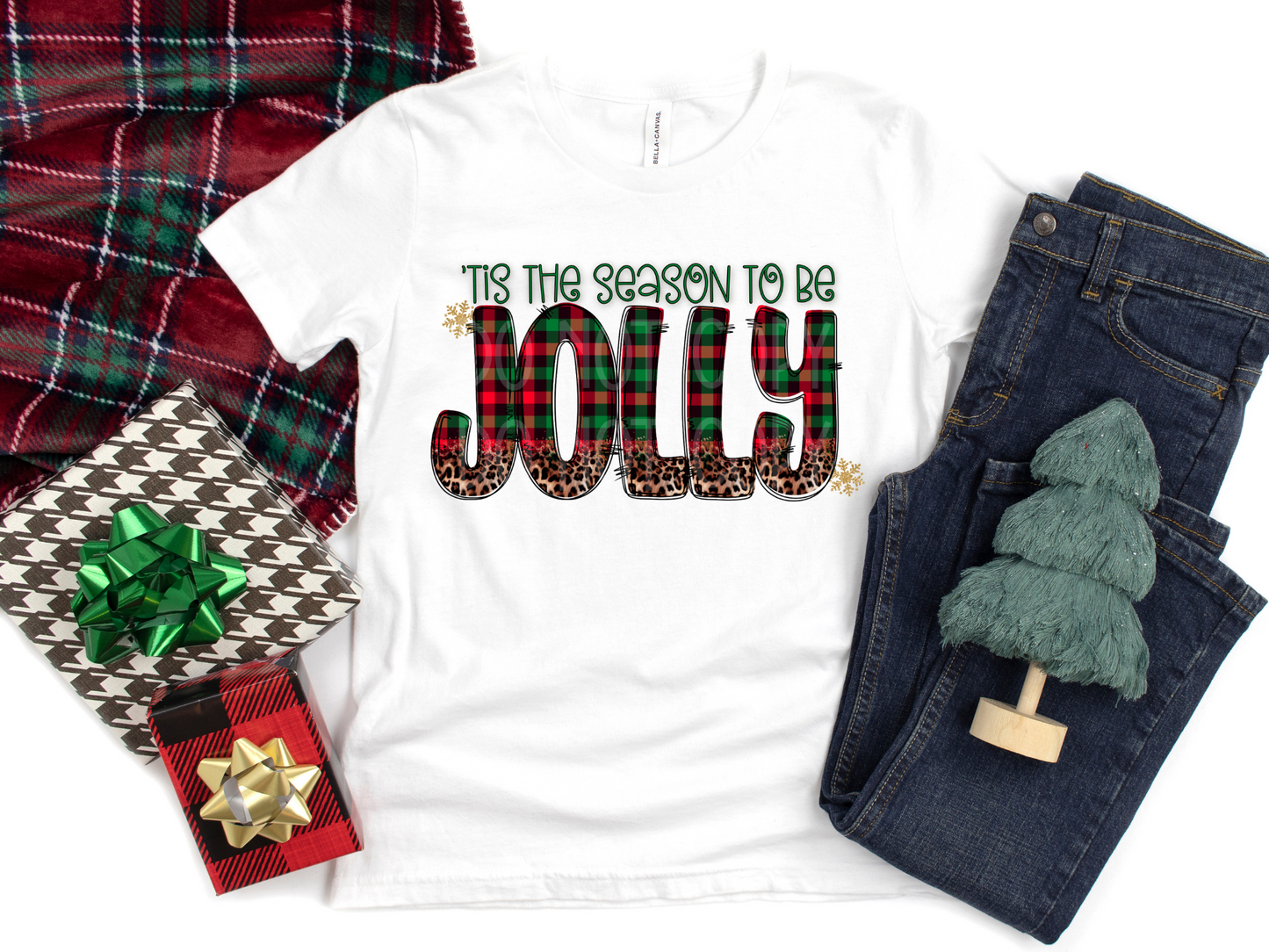 Tis the Season to be Jolly (Plaid) DTF - Texas Transfers and Designs