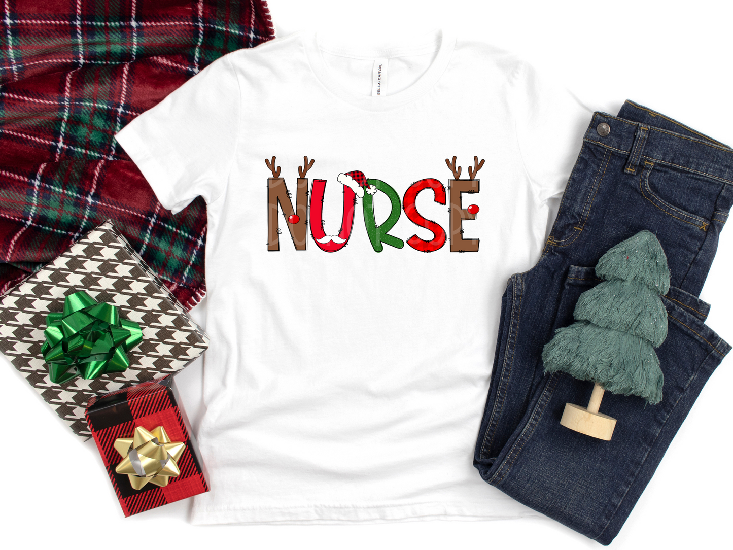 Nurse Rudolph Santa DTF - Texas Transfers and Designs