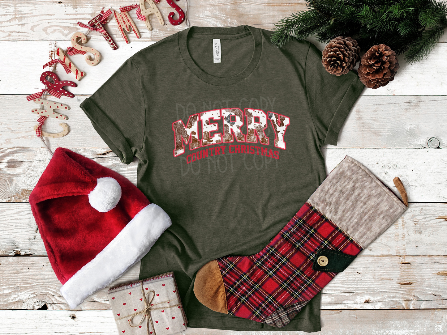 Merry Country Christmas DTF - Texas Transfers and Designs
