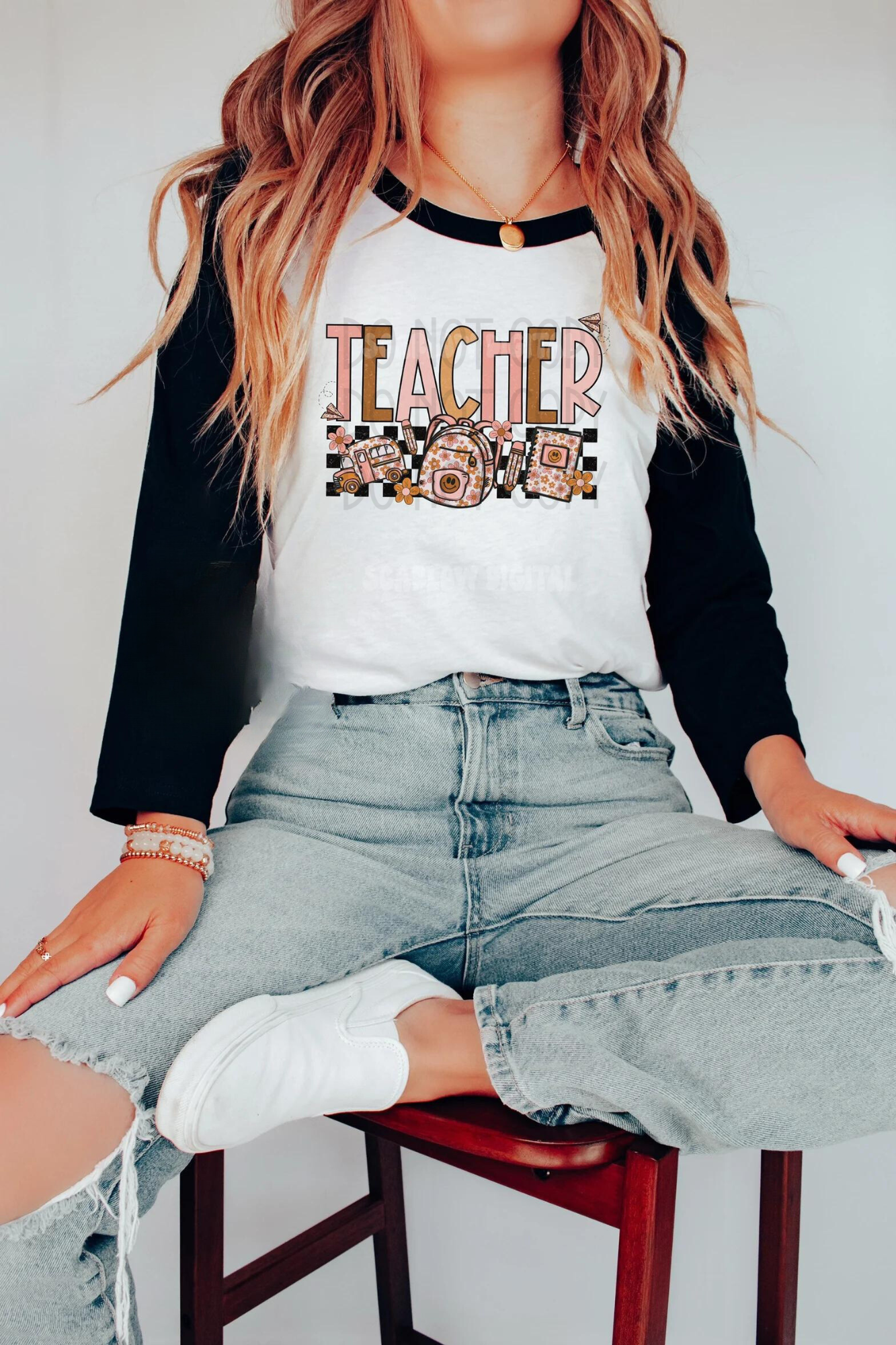 Retro Teacher Checker DTF - Texas Transfers and Designs