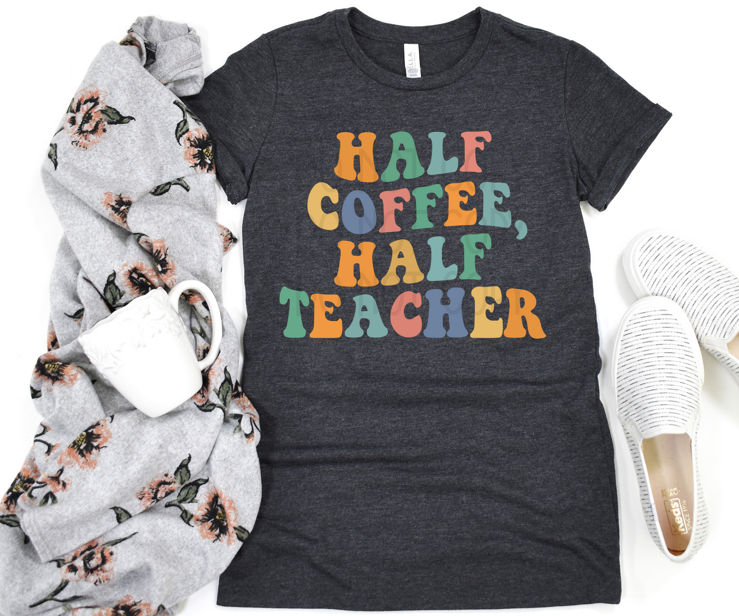 Half Coffee Half Teacher DTF - Texas Transfers and Designs