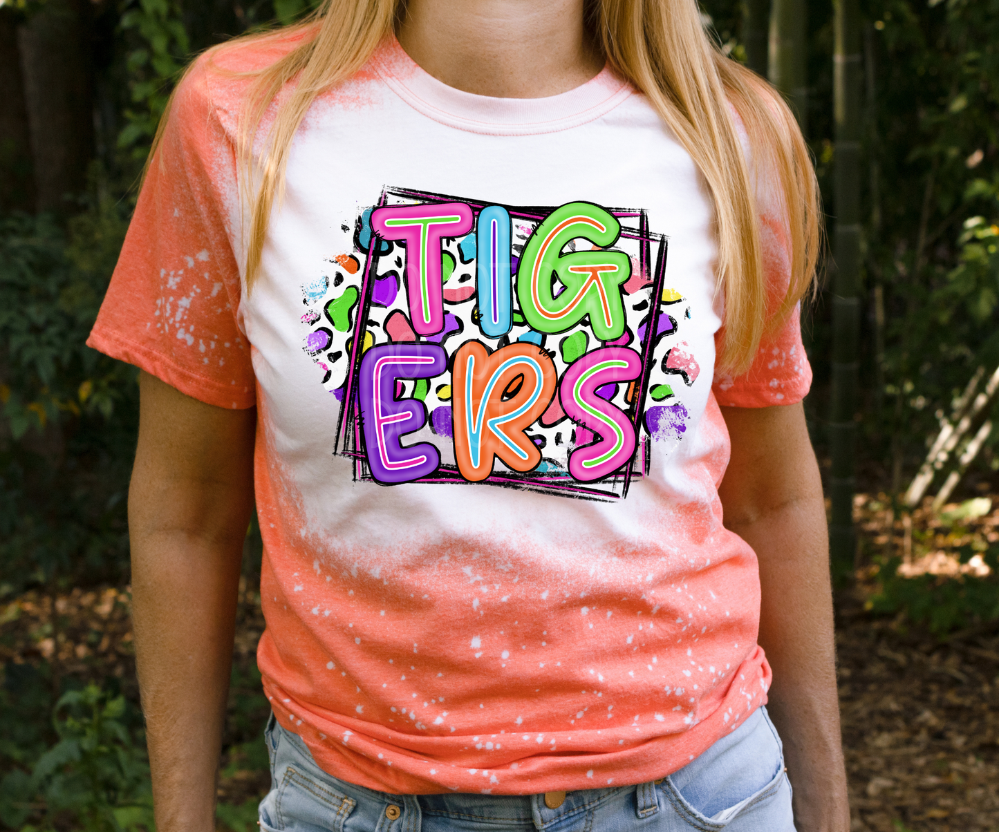 Tigers Colorful Cheetah DTF - Texas Transfers and Designs