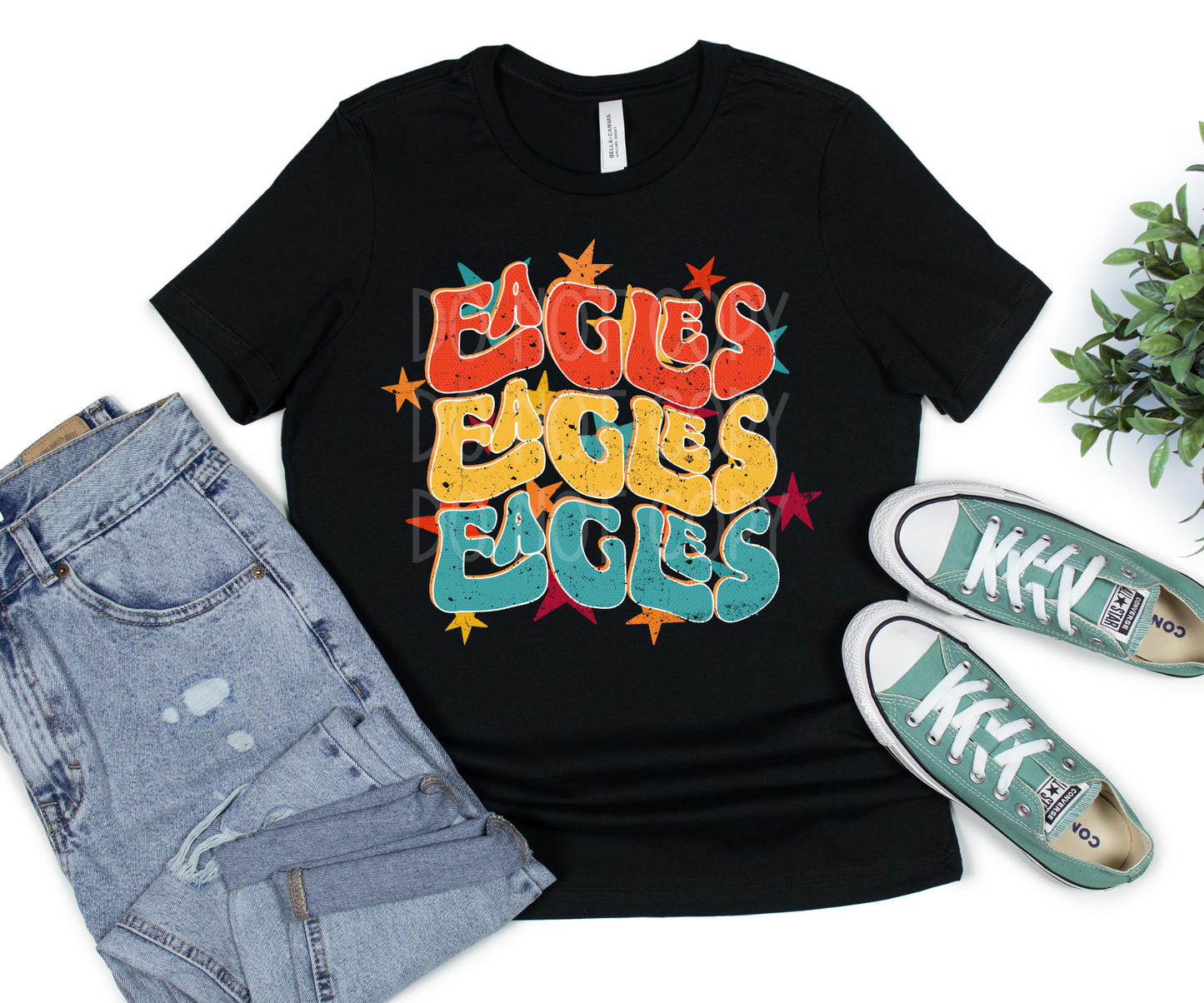 Eagles Retro Stars DTF - Texas Transfers and Designs