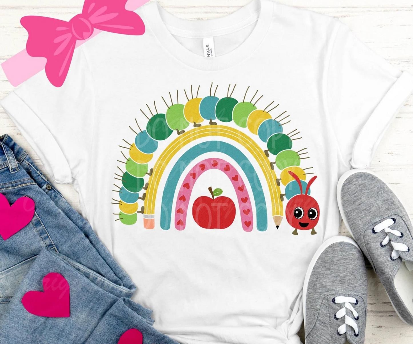 Caterpillar Rainbow DTF - Texas Transfers and Designs