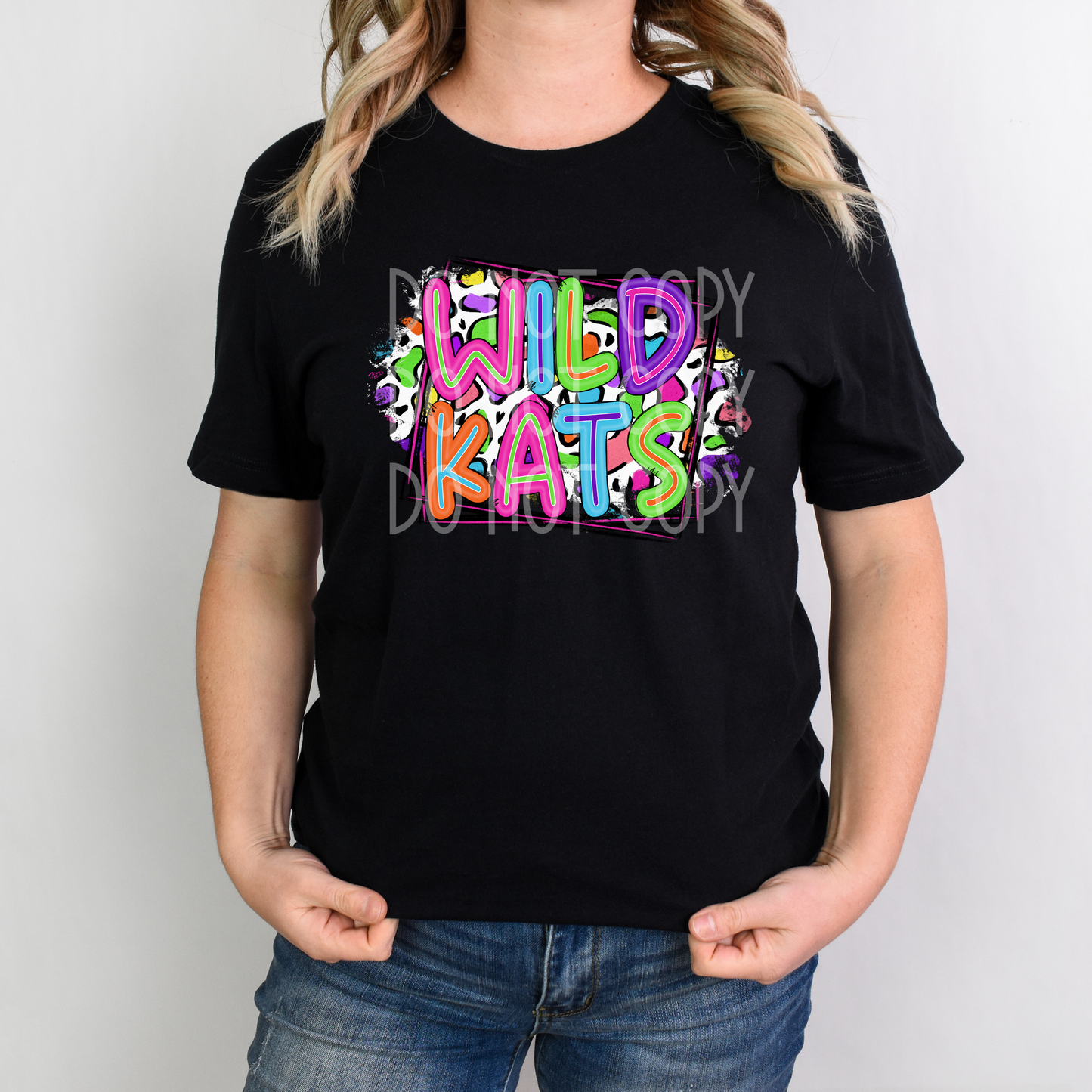Neon Wildkats Leopard DTF - Texas Transfers and Designs