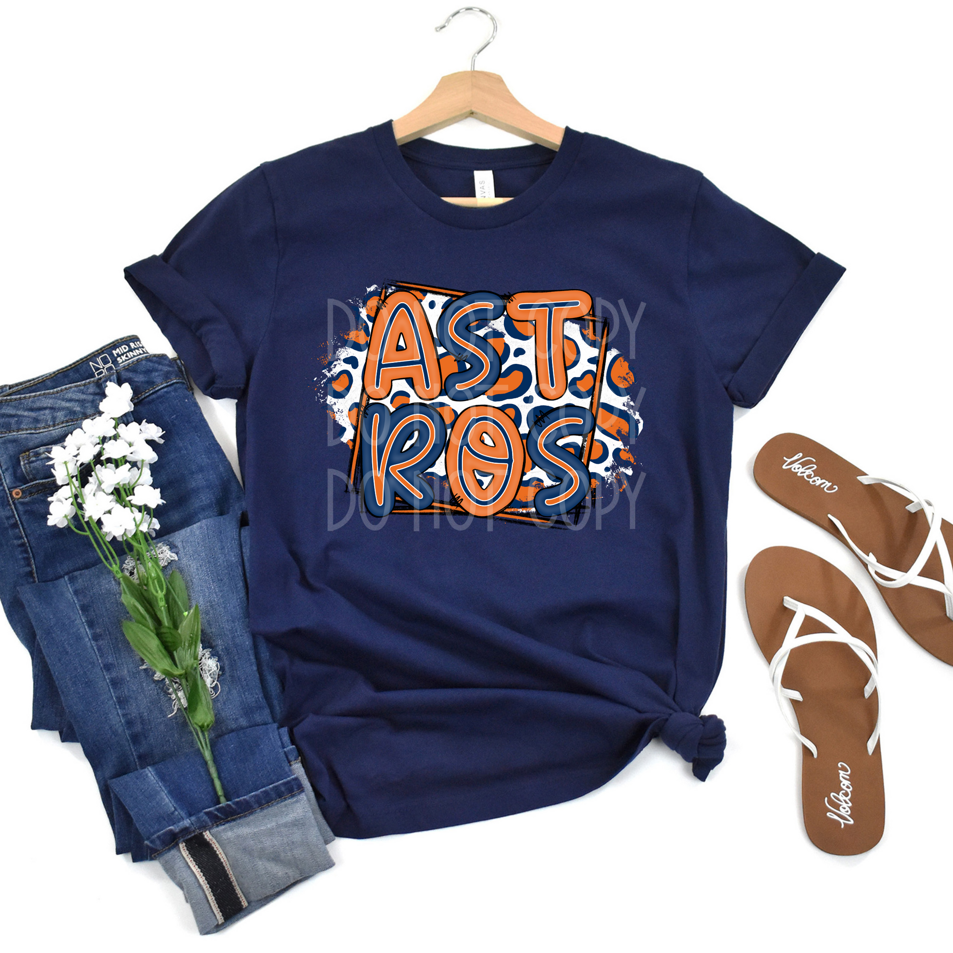 Houston Baseball Leopard DTF - Texas Transfers and Designs