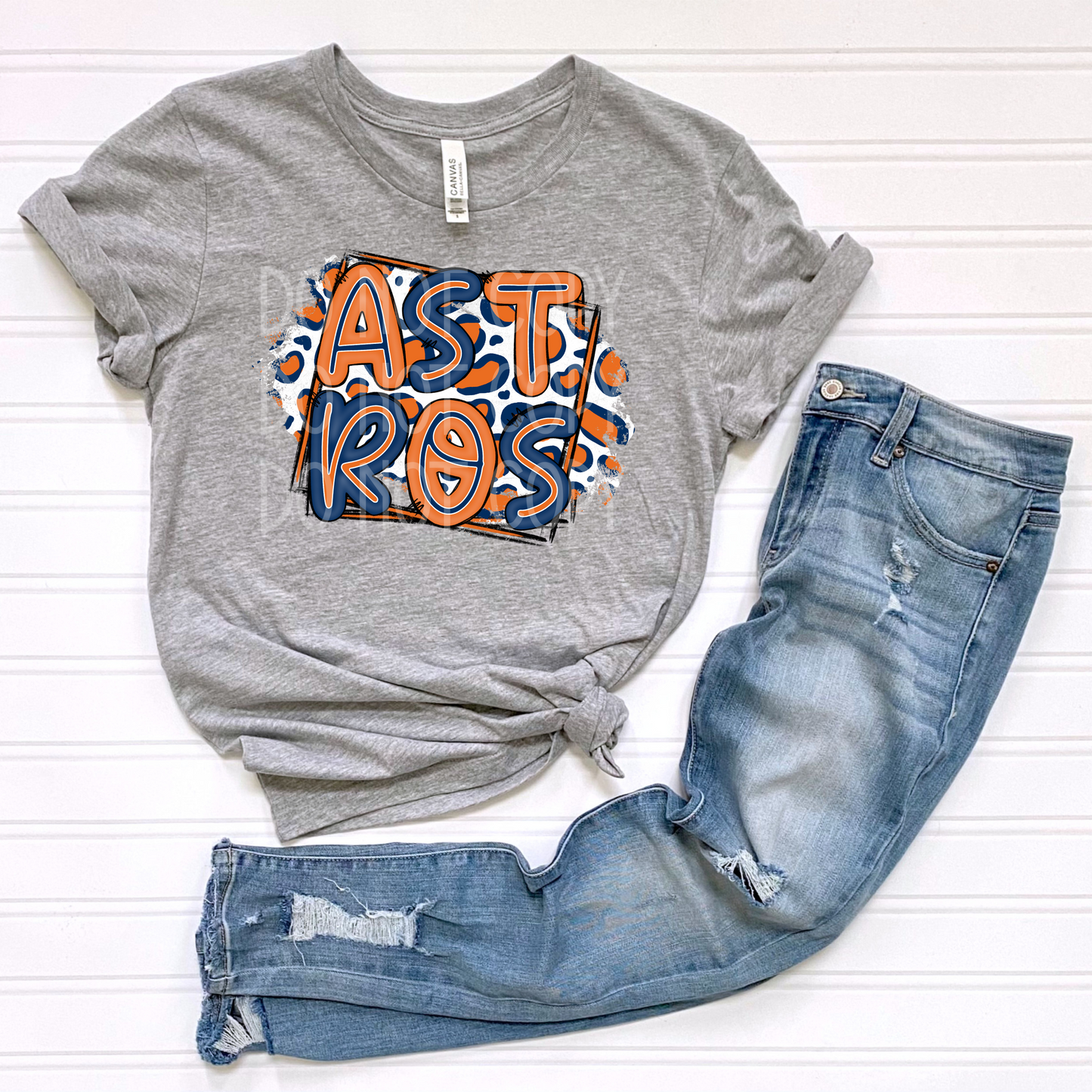 Houston Baseball Leopard DTF - Texas Transfers and Designs