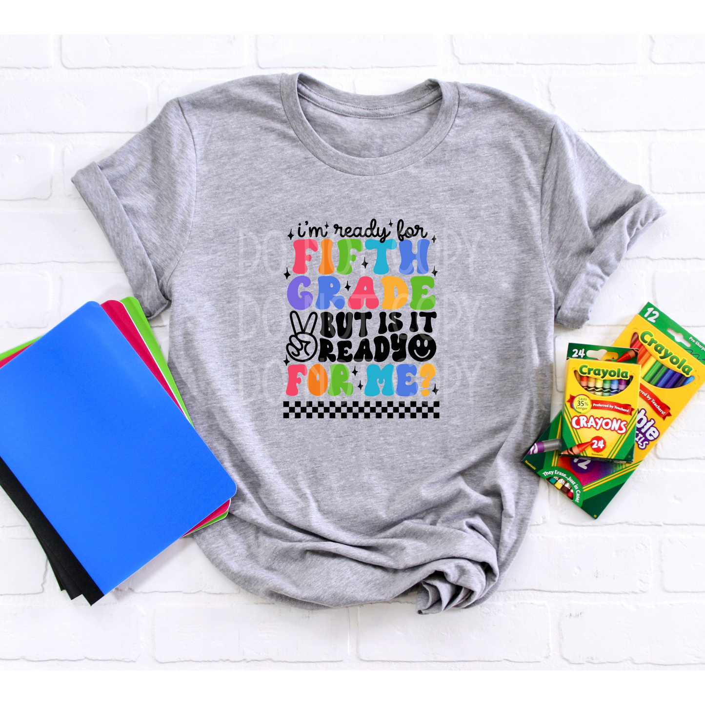 Ready for Fifth Grade BLACK DTF - Texas Transfers and Designs