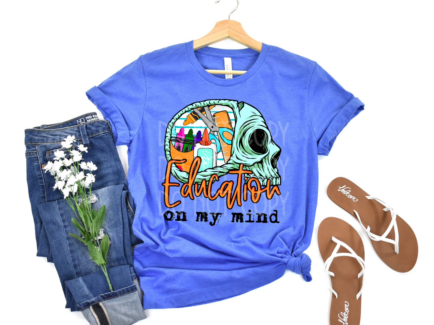 Education on my Mind (Skull) DTF - Texas Transfers and Designs