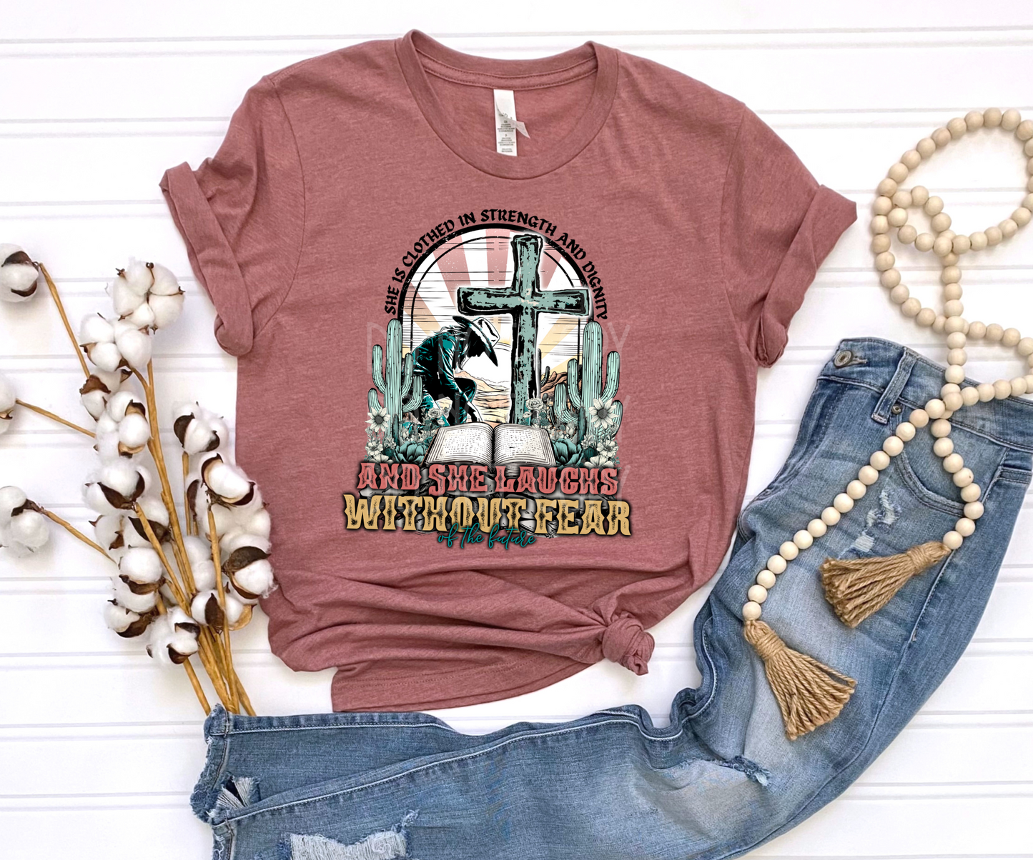 She is Clothed with Strength and Dignity DTF - Texas Transfers and Designs