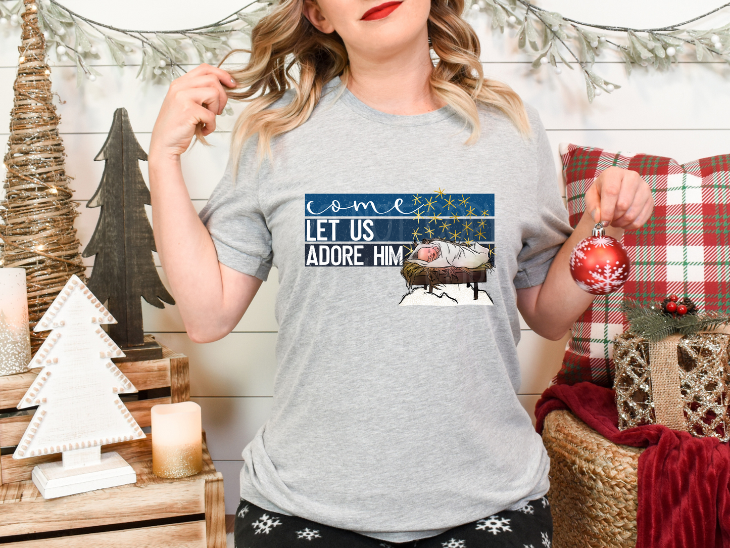 Oh Come Let Us Adore Him DTF - Texas Transfers and Designs