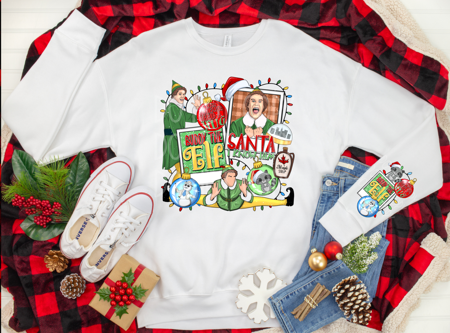 Buddy the Elf/Hug DTF - Texas Transfers and Designs