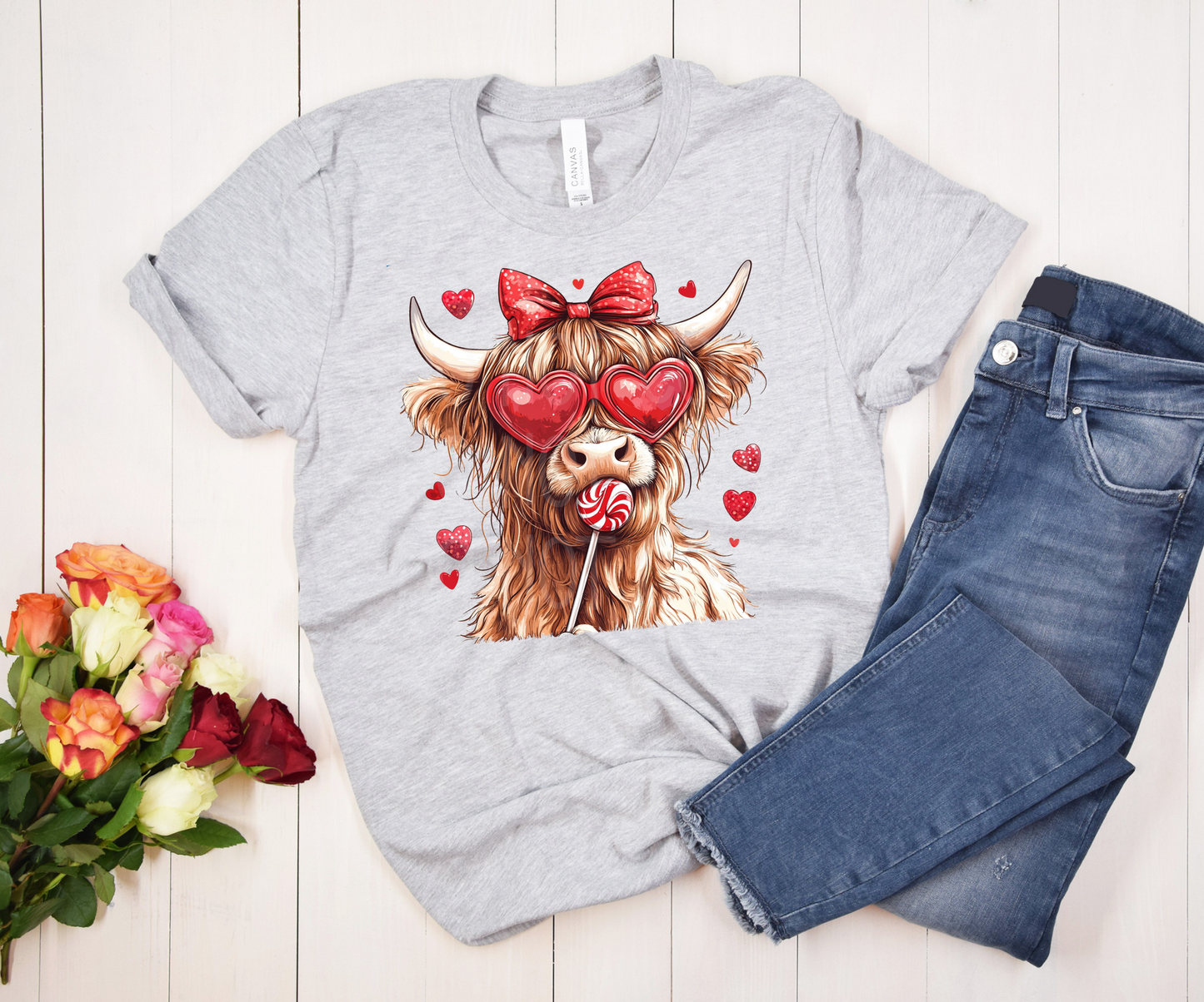 Valentines Cow DTF
