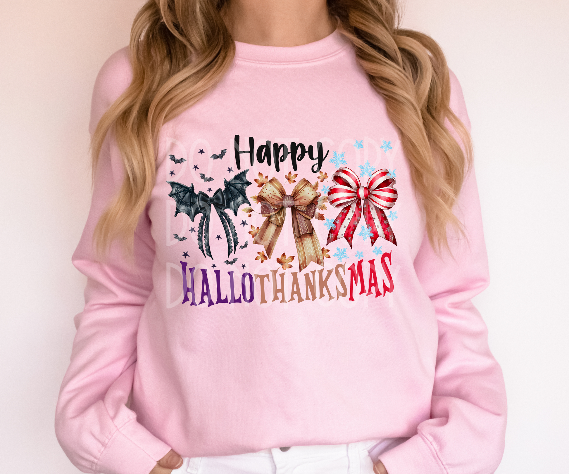 Happy HalloThanksMas Bows DTF - Texas Transfers and Designs
