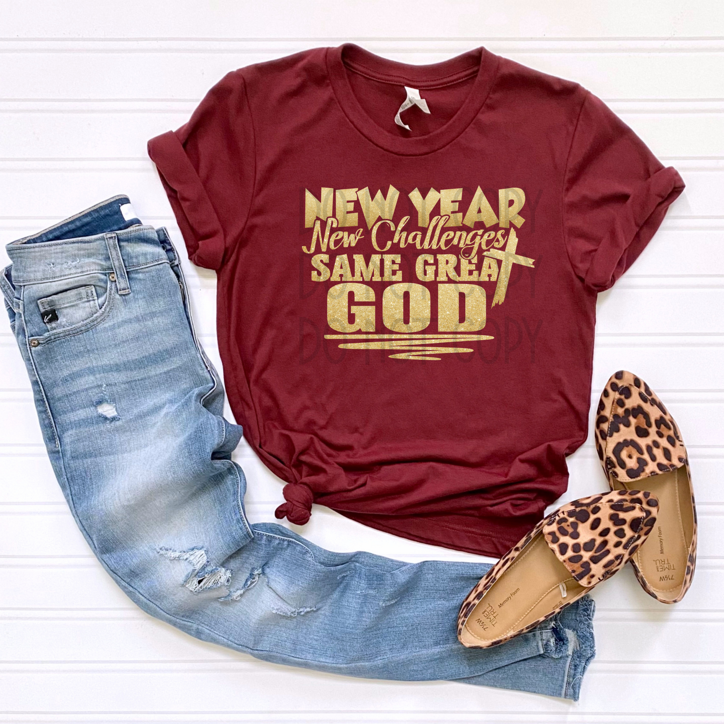 New Year/Same Great God Faux Gold Glitter DTF - Texas Transfers and Designs