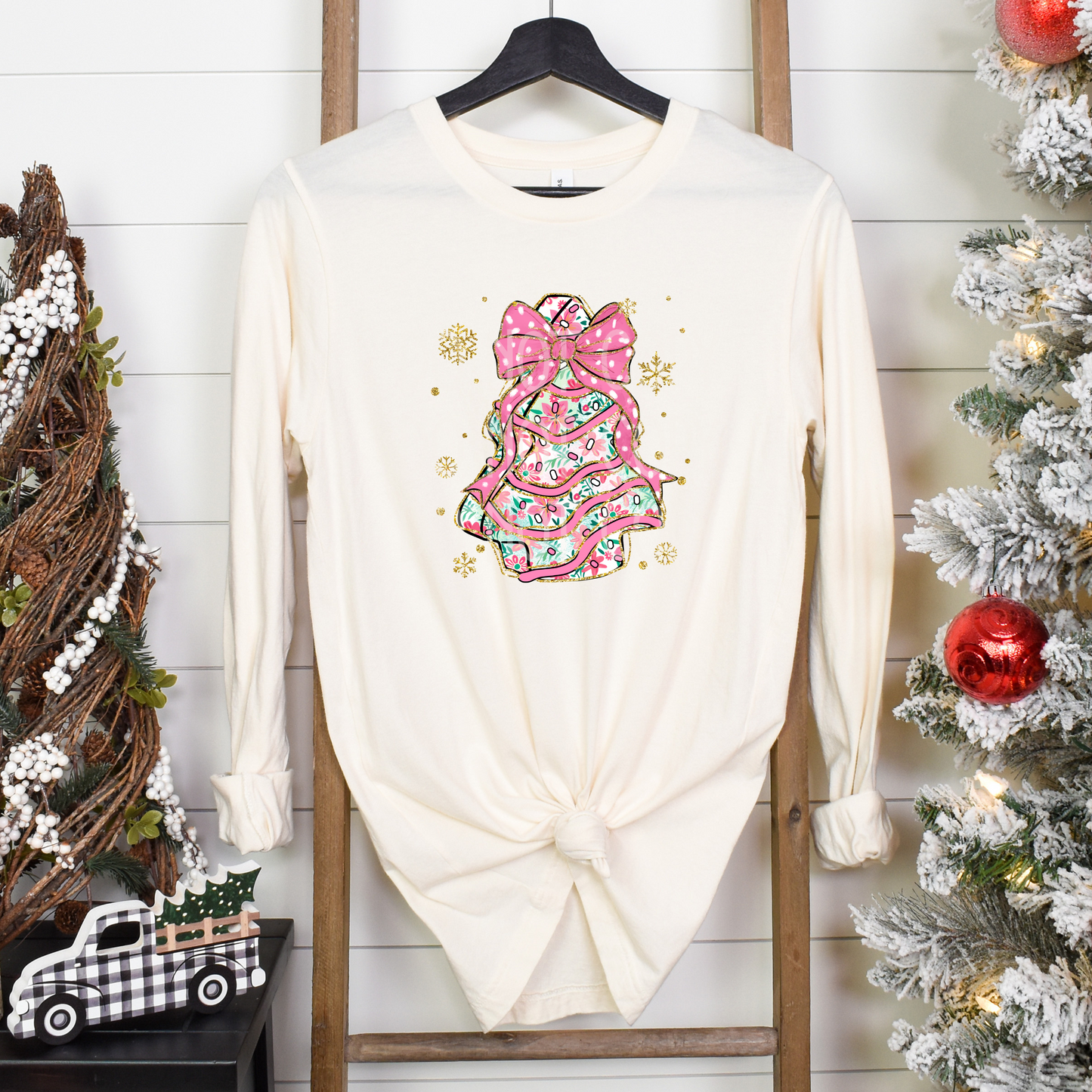 Christmas Tree Floral DTF - Texas Transfers and Designs