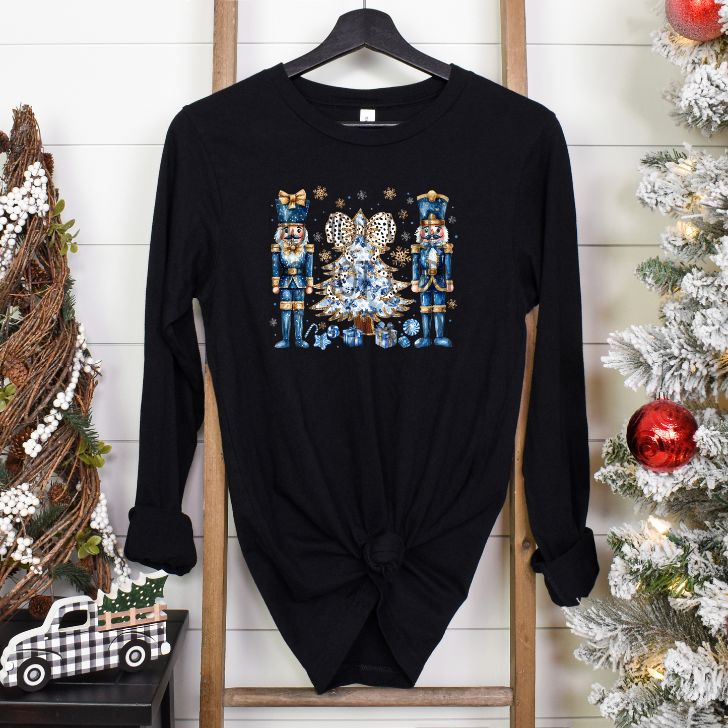 Nutcracker Christmas Tree (blue) DTF - Texas Transfers and Designs
