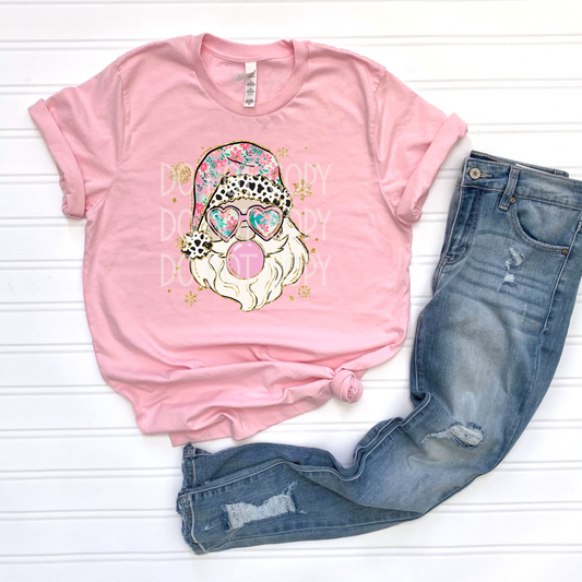 Bubblegum Santa Floral Hat DTF - Texas Transfers and Designs