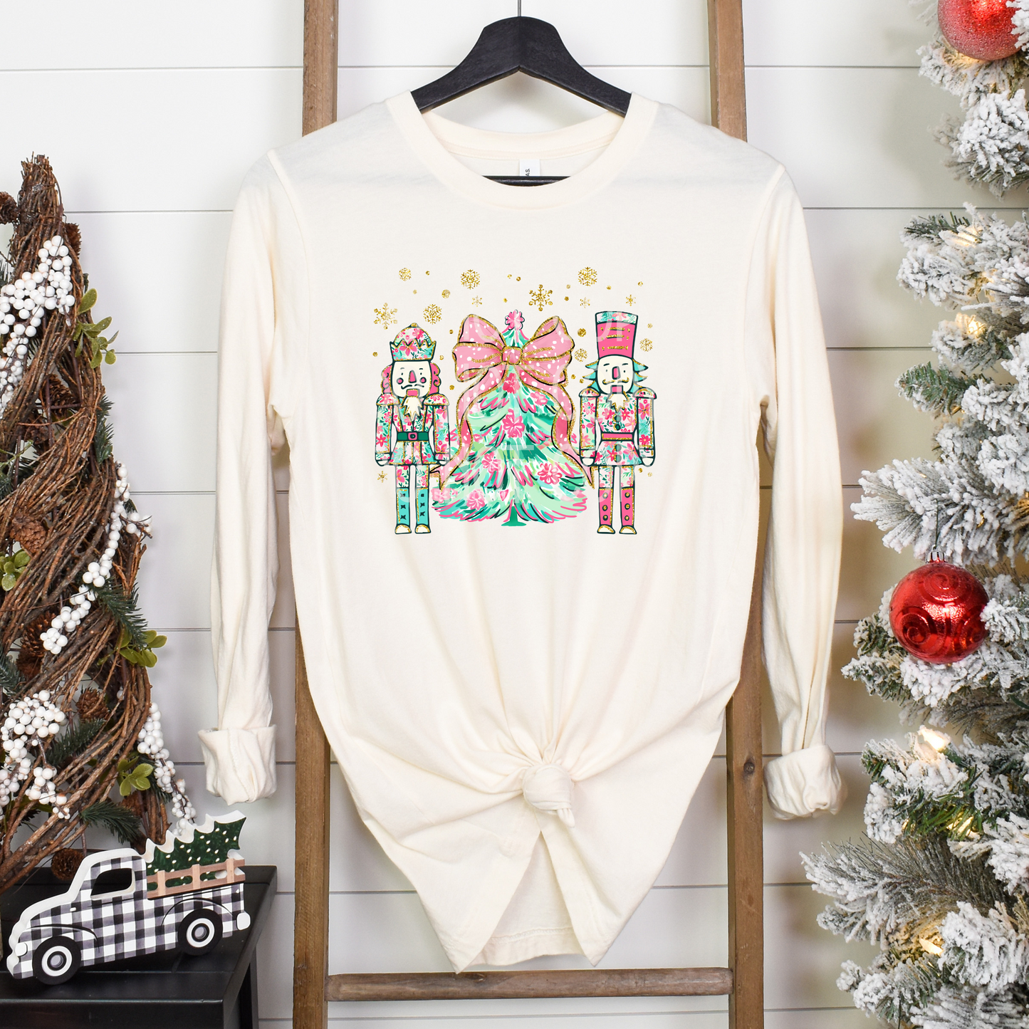 Nutcracker Christmas Tree (pink) DTF - Texas Transfers and Designs