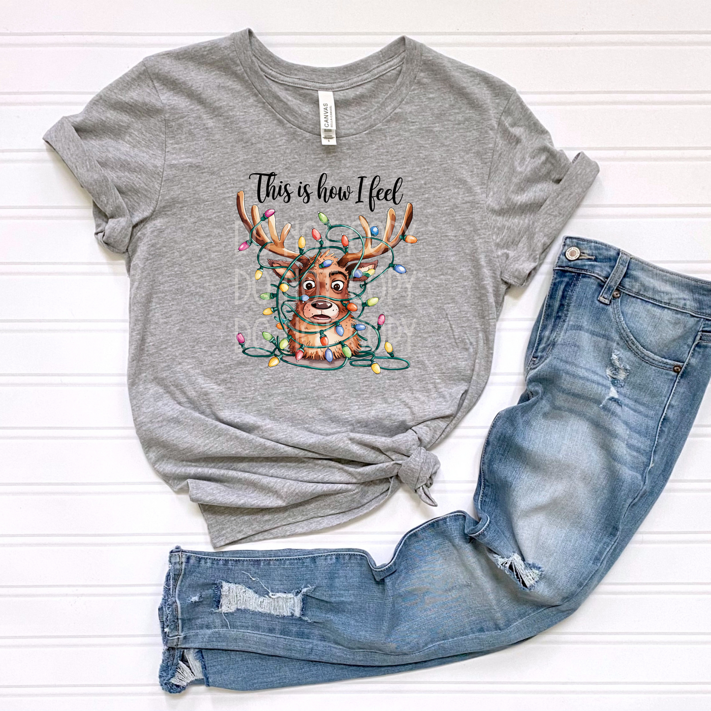 It's Fine, I'm Fine Reindeer DTF - Texas Transfers and Designs