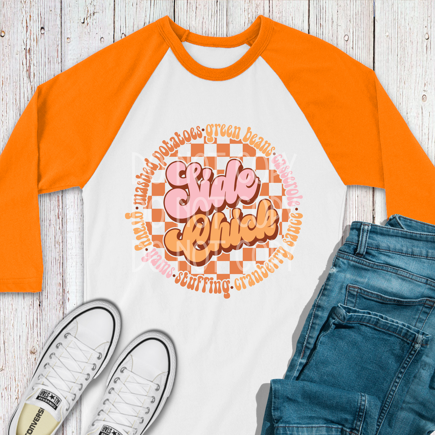 Side Chick (Checkered) DTF - Texas Transfers and Designs