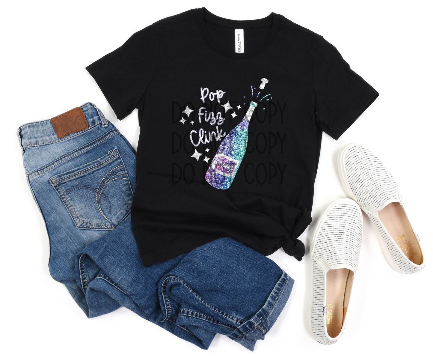 Pop Clink Fizz/Champagne DTF - Texas Transfers and Designs