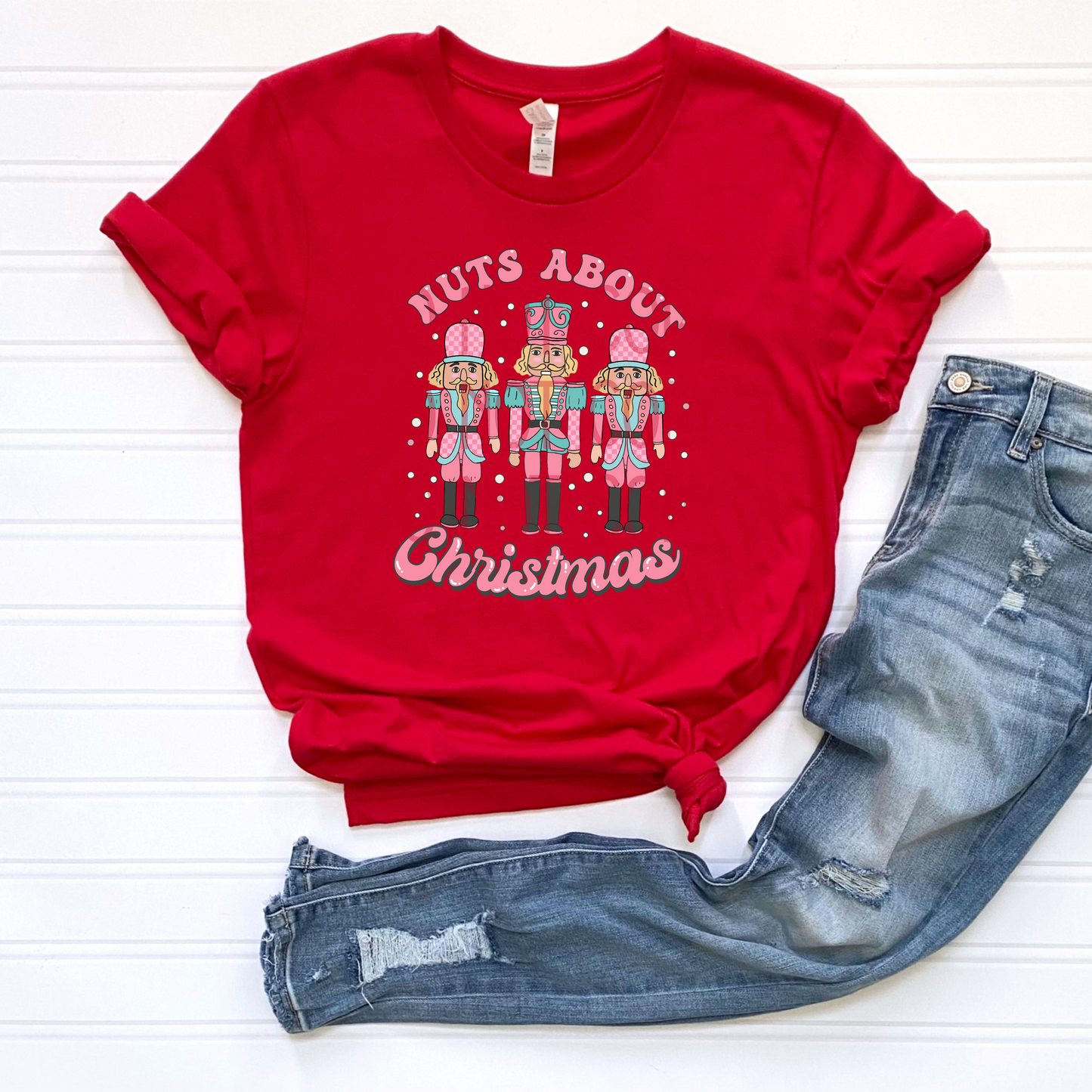 Nuts About Christmas (pink) DTF - Texas Transfers and Designs