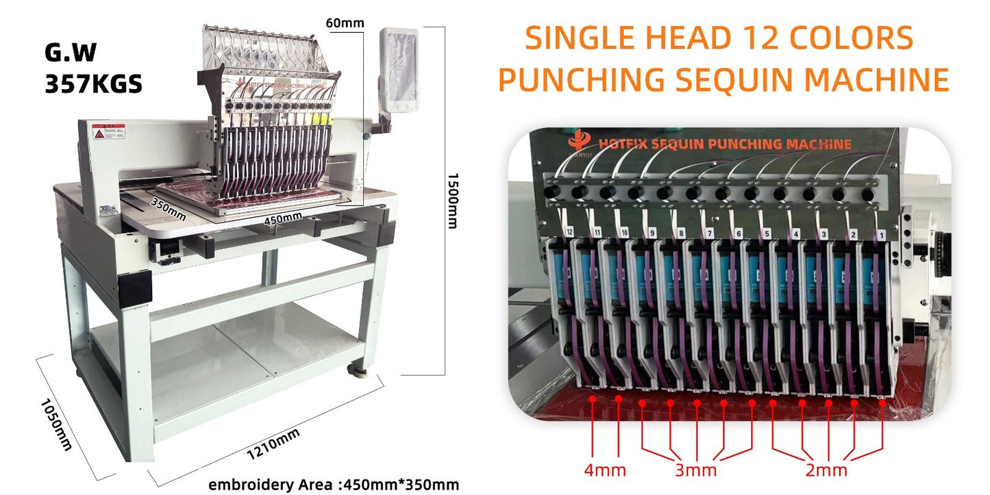 12 Head/Color Spangler Hot Fix Machine - Texas Transfers and Designs