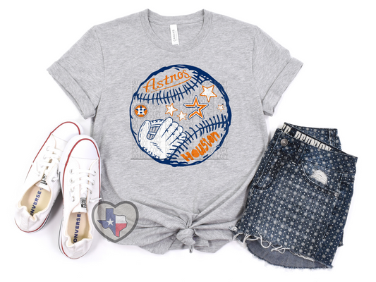PRE-ORDER Houston Baseball Collage DTF - Texas Transfers and Designs