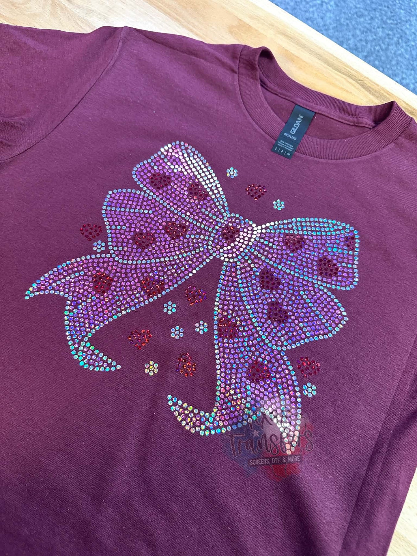Valentines Bow Spangle Transfer